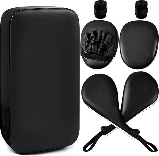 7 in 1 Taekwondo Kick Pad Boxing Training Equipment Punching Mitts Martial Arts Wrist Band Adjustable Soft Pads Set for Karate Muay Thai MMA Training