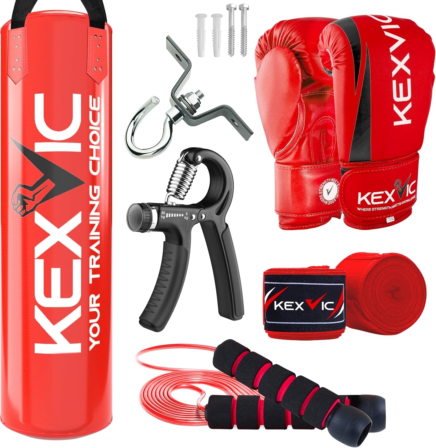 Punching Bag for Adults 4FT- Premium Heavy Duty Boxing Bag Set with 12OZ Boxing Gloves –Unfilled Hanging Kickboxing Bag for MMA, Karate, Judo, Muay Thai and Self Defense Training